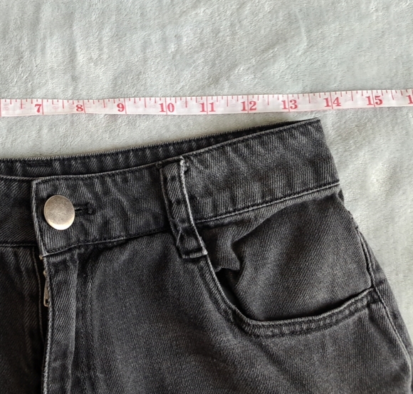 Cloth & Stone Size 25 Distressed Straight Leg Jeans Raw Hem Legacy Wash Black - Picture 7 of 15